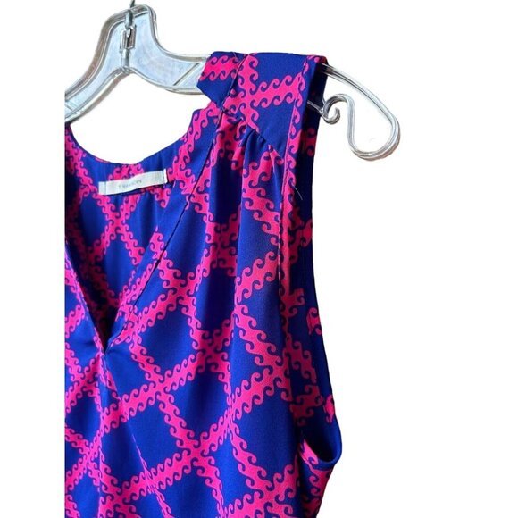41 Hawthorn‎ Sleeveless Top Blue & Pink Geometric Print Size S - Picture 3 of 6